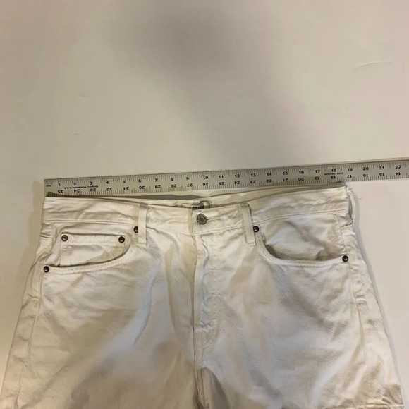 AGOLDE Women's Parker Dough White Button Fly Loose Fit Shorts Size 32 - Picture 10 of 13